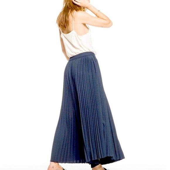 Scotch & Soda Pants - Scotch & Soda - Pleated Palazzo Pants/Trousers in Navy - 1